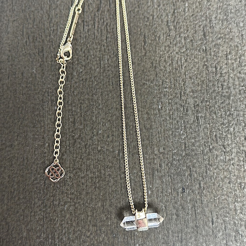 Kendra Scott gold/clear crystal necklace